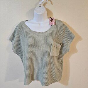 Sincerely Jules Cropped Knit Sweater Top  - Size XL